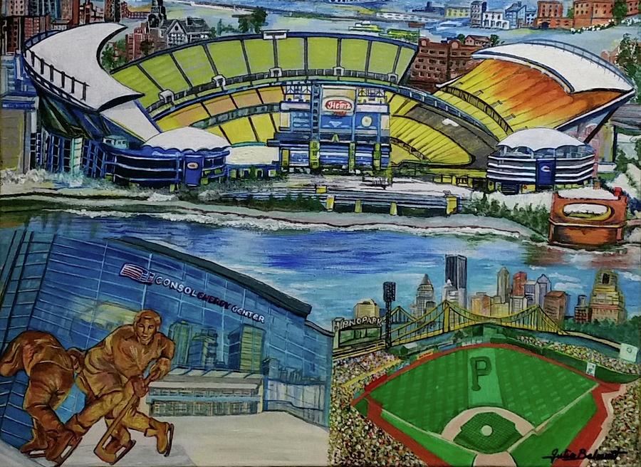 Pittsburgh, PA Sports Painting by Julie Belmont