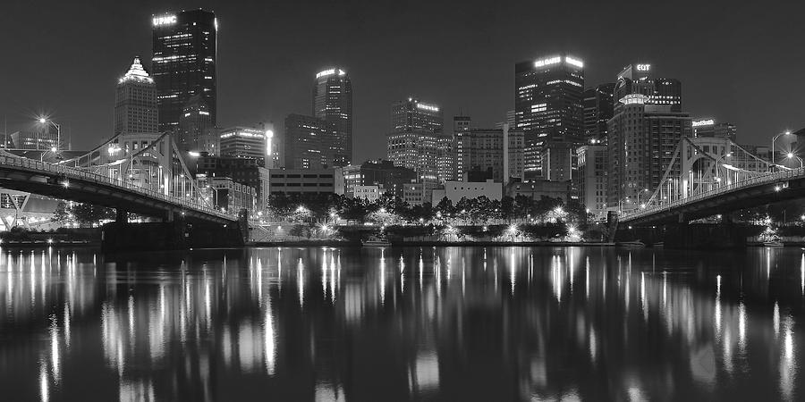 Pittsburgh Panoramic Black And White Photograph By Frozen In Time Fine