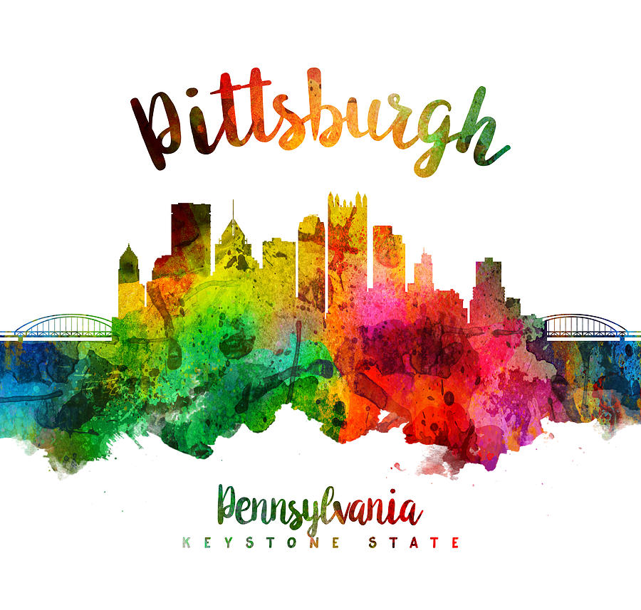 Pittsburgh Painting - Pittsburgh Pennsylvania Skyline 24 by Aged Pixel