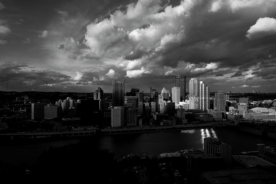 Pittsburgh Pennsylvania Skyline Black and White  Photograph by David Haskett II