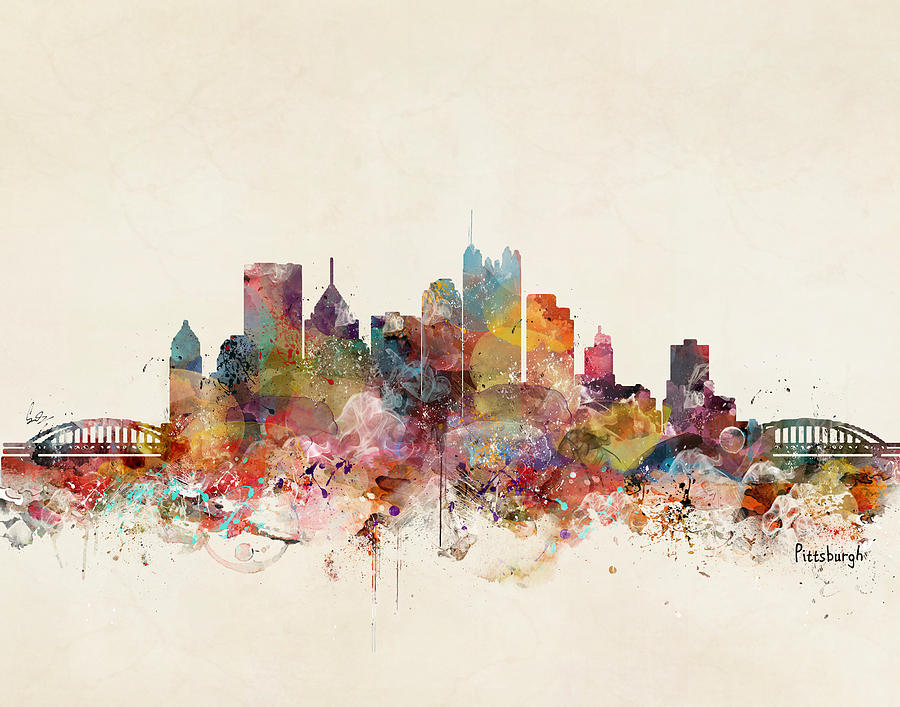 Pittsburgh Painting - Pittsburgh Pennsylvania Skyline by Bri Buckley
