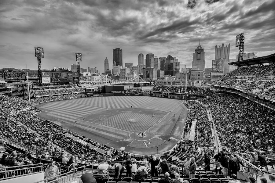 Pittsburgh Pirates PNC Park BW x Photograph by David Haskett II