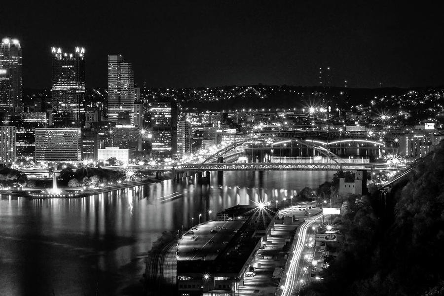 Pittsburgh Skyline at Night Photograph by Michelle Joseph-Long