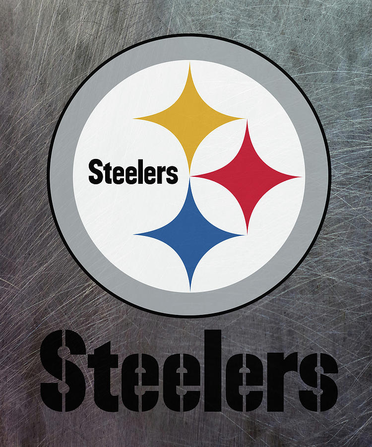 Pittsburgh Steelers on an abraded steel texture Mixed Media by Movie Poster Prints