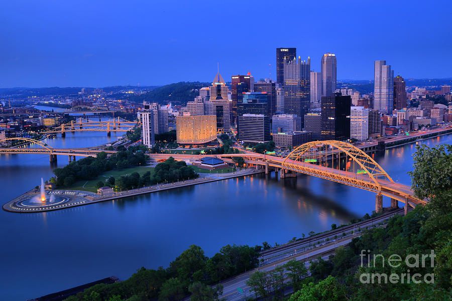Pittsburgh Summer Skyline Photograph by Adam Jewell