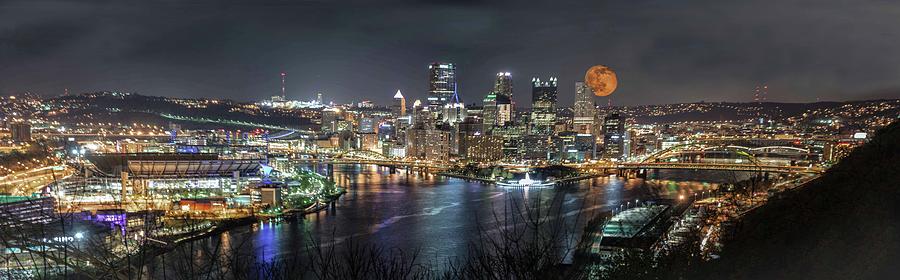 Pittsburgh Super Moon Photograph by Colin Collins