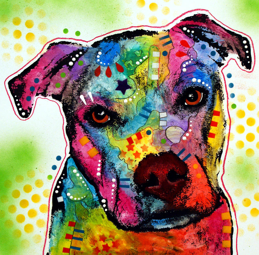 Pity Pitbull Painting by Dean Russo Art