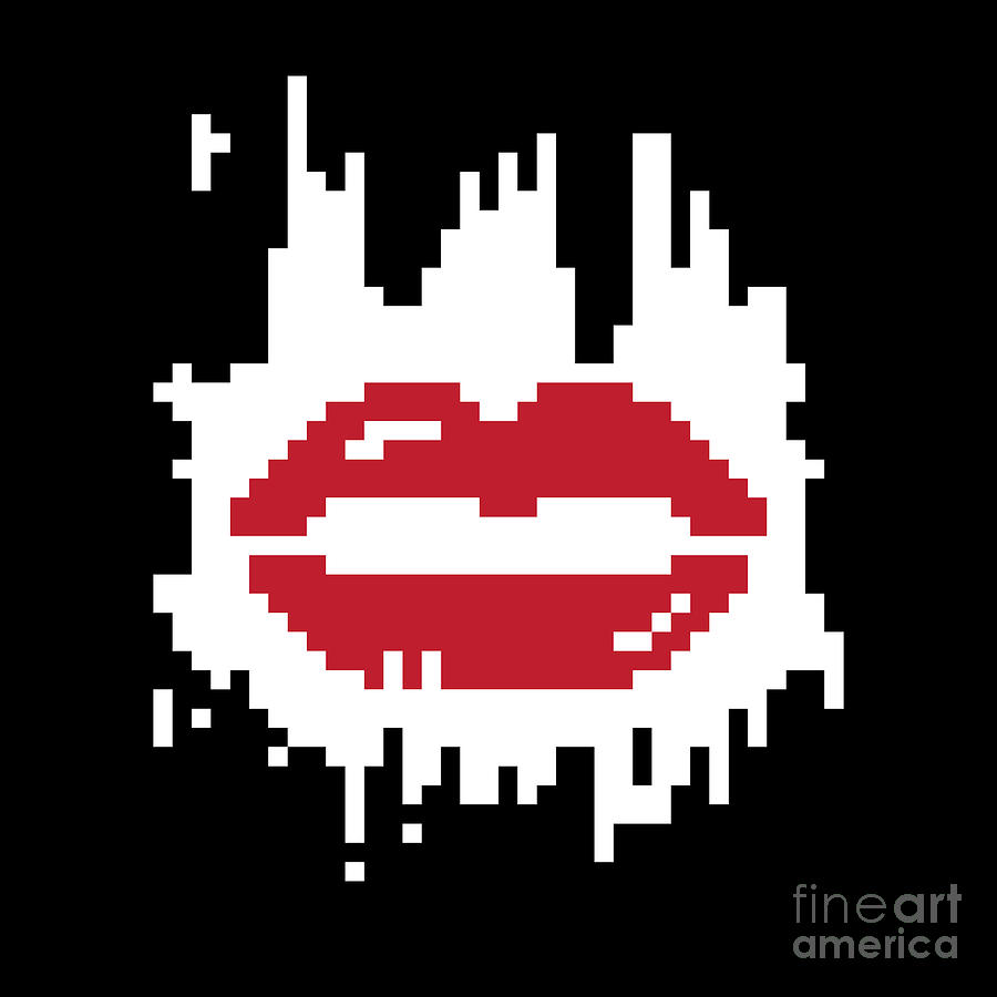 Pixel Lips Digital Art by Igor Kislev