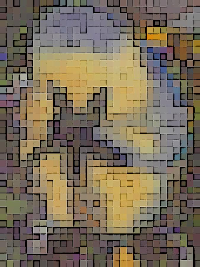 Pixel Pansy Digital Art by Tim Allen