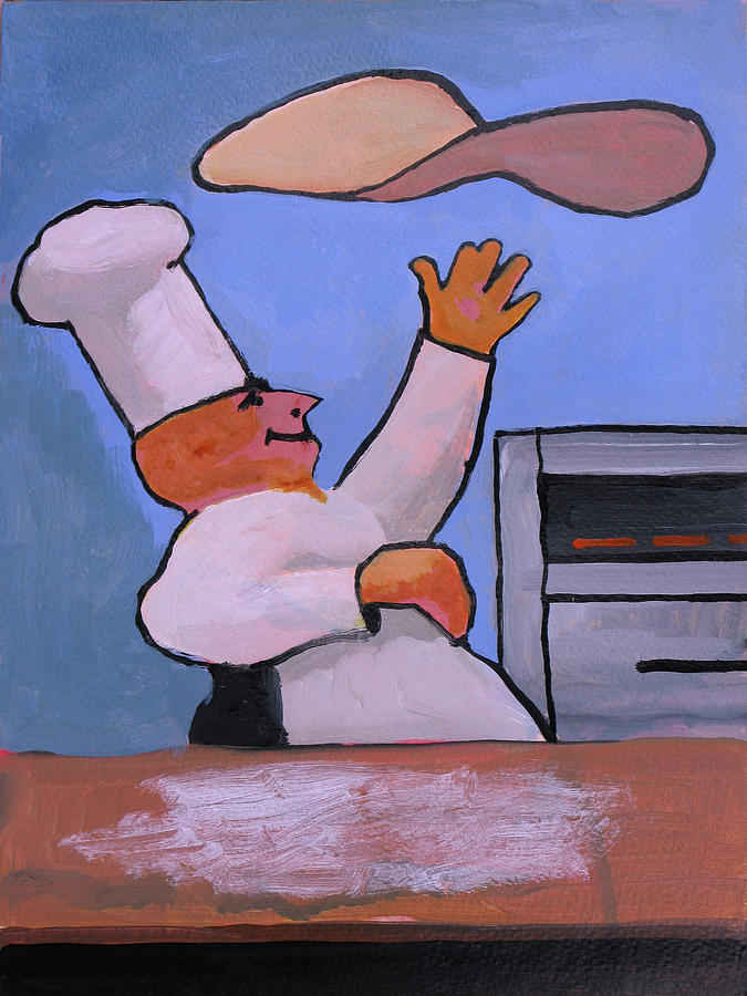 Pizza Chef Painting by Robert Bissett