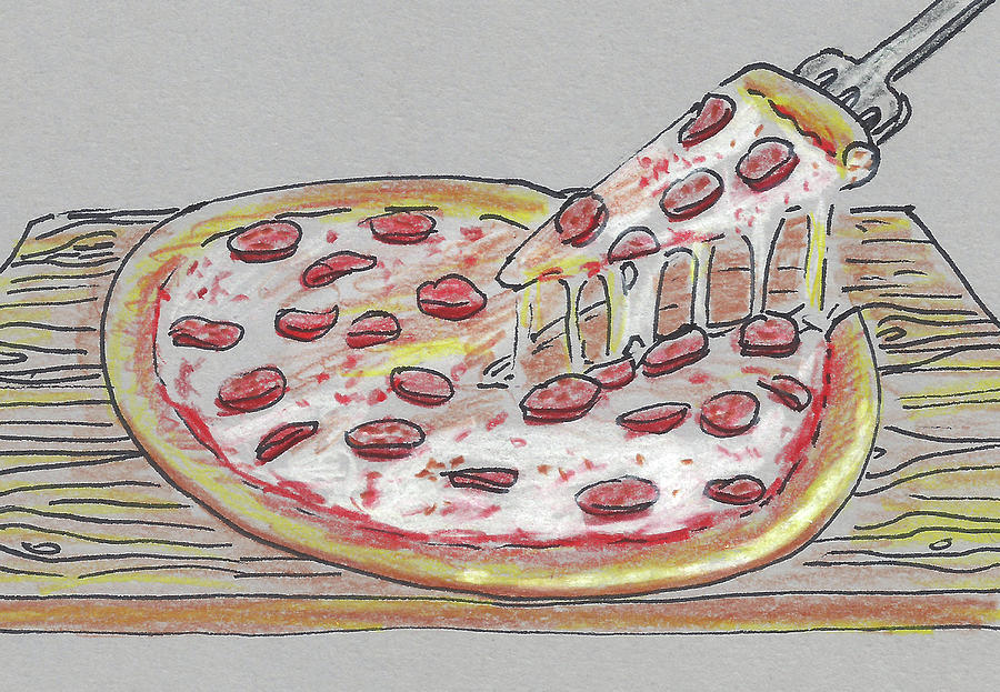 Pizza Painting by Masha Batkova