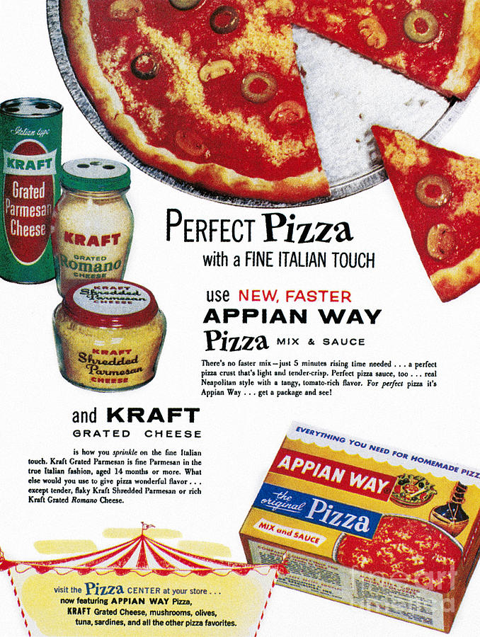 Pizza Mix Ad, 1960 Photograph by Granger