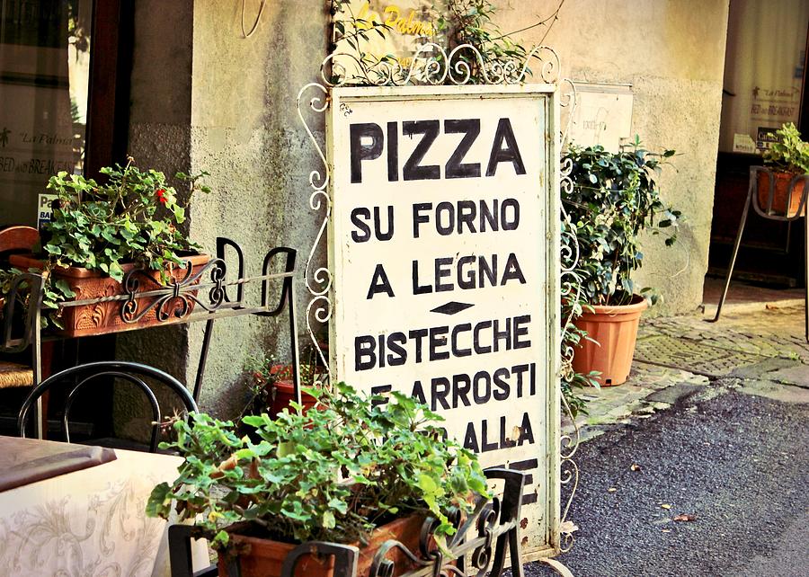 Pizza Sign in Orvieto Photograph by Mary Pille