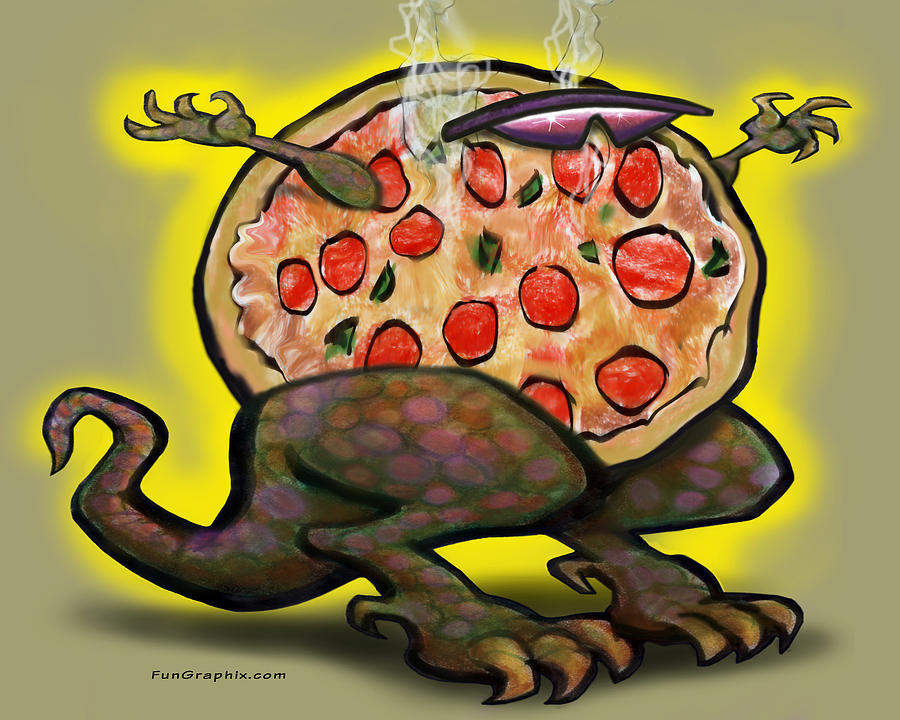 Pizza Zilla Digital Art by Kevin Middleton