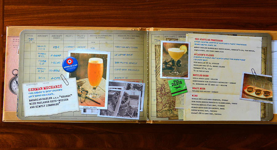 Pilots log bar menu page 5 Photograph by David Lee Thompson