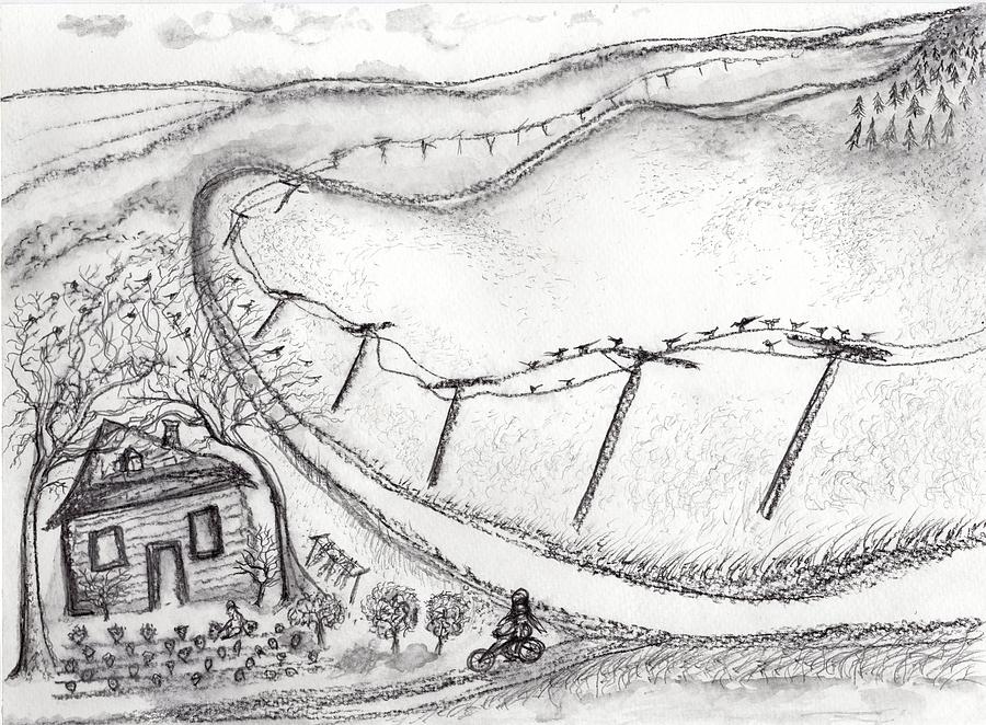 Place by the road Drawing by Jim Taylor