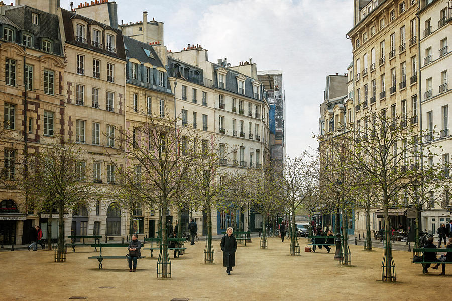 Paris Photograph - Place Dauphine Paris Vintage by Joan Carroll