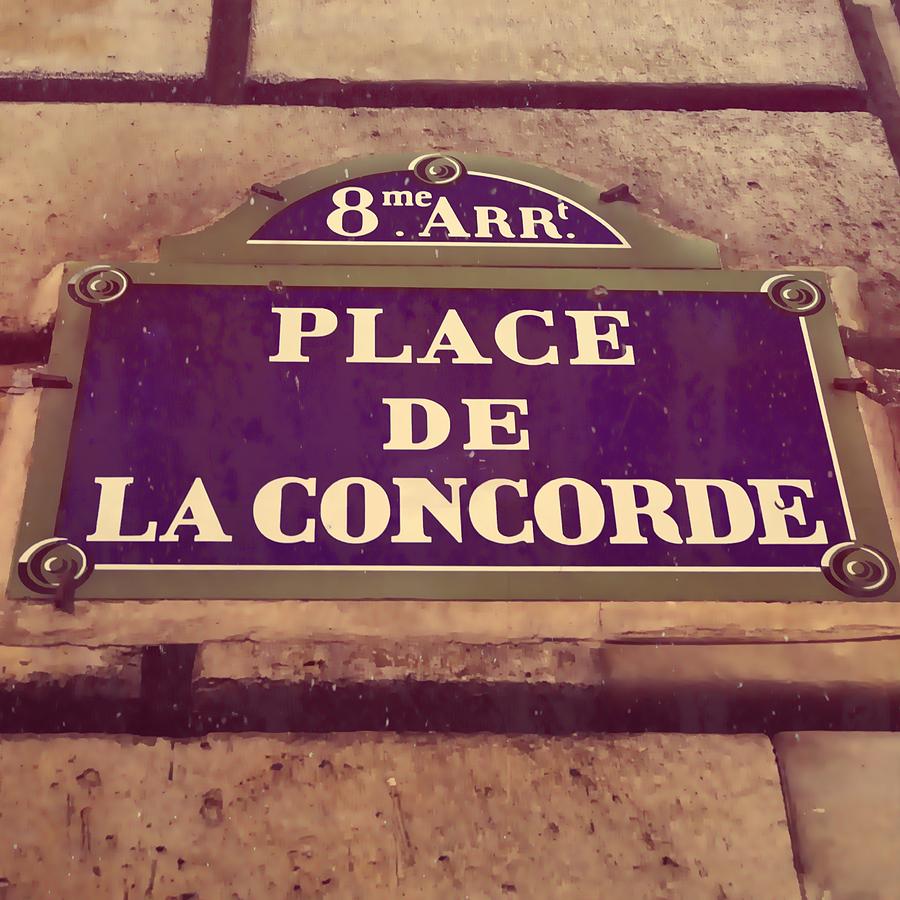 Paris Photograph - Place de la Concorde Sign by Aurella FollowMyFrench