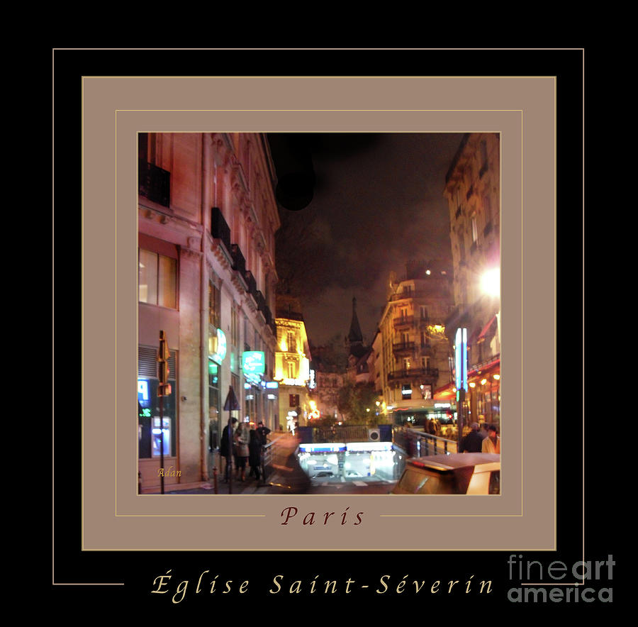 Place St Michel - West To Eglise Saint Severin Greeting Card and Poster v2 Photograph by Felipe Adan Lerma