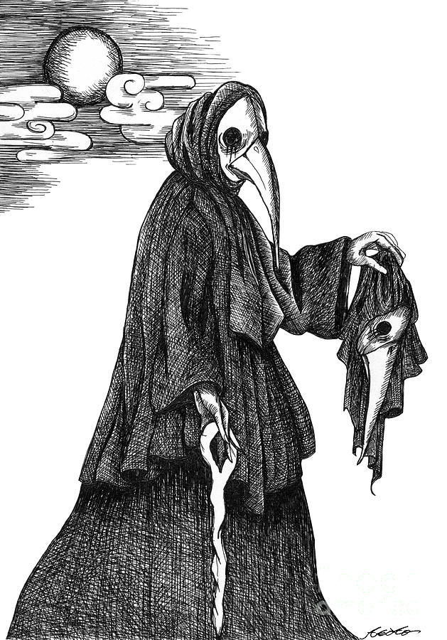Plague Doctor Drawing by Akiko Okabe