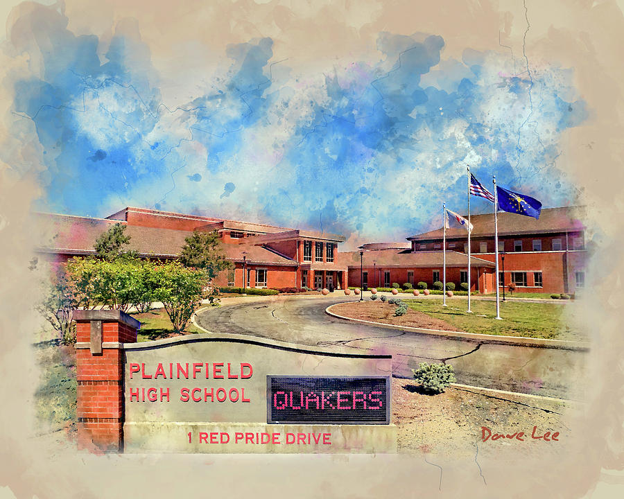 Plainfield, Indiana High School Mixed Media by Dave Lee