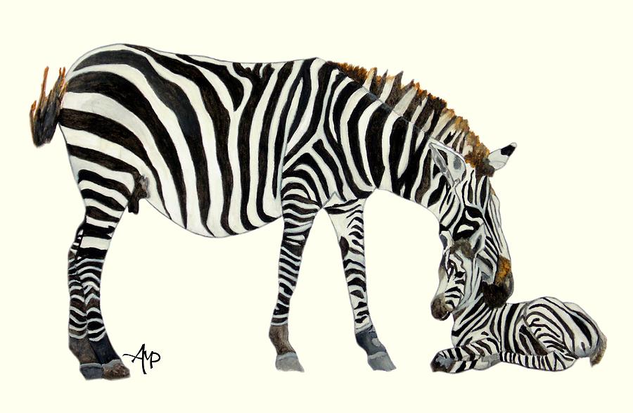 Plains Zebras Painting by Angeles M Pomata