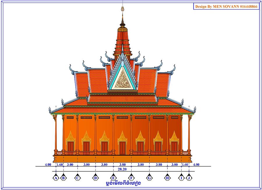 plan buddhist temple of kratie province khmer sculpture sovann men