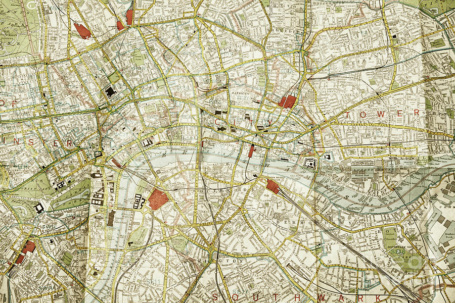 Plan of central London Photograph by Patricia Hofmeester