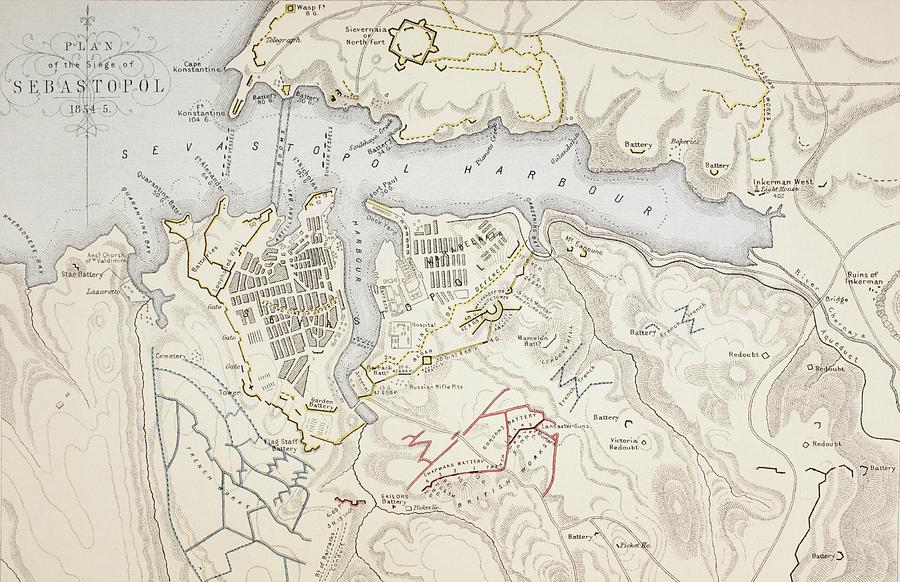 Plan Of The Siege Of Sevastopol, 1854 Drawing by Vintage Design Pics