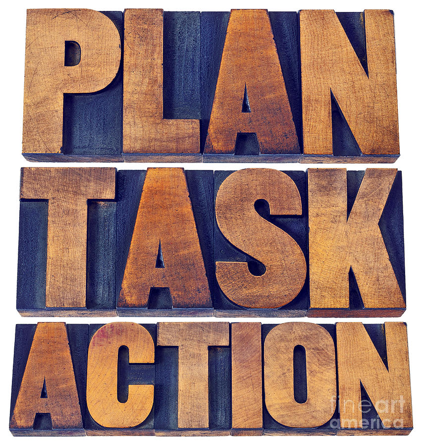 Plan, Task, Action Word Abstract Photograph by Marek Uliasz