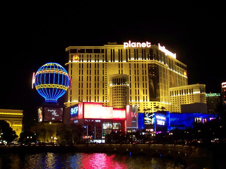 Planet Hollywood by Night Photograph by Anita Burgermeister