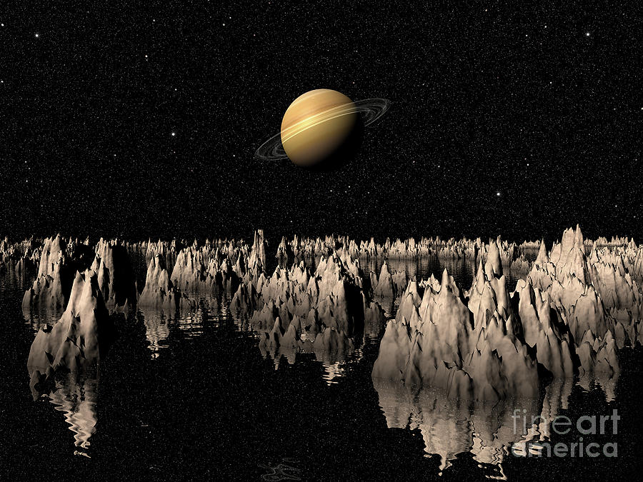 Planet Saturn Digital Art by Phil Perkins