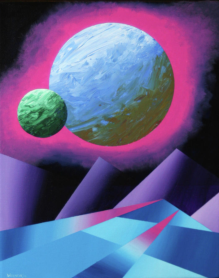 Planet X Abstract Landscape Painting Painting by Mark Webster