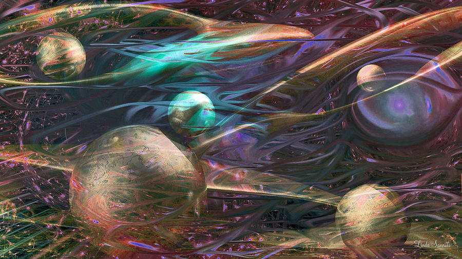 Planetary Chaos Digital Art by Linda Sannuti