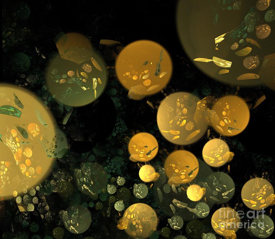 Abstract Digital Art - Planetary Orbs by Kim Sy Ok
