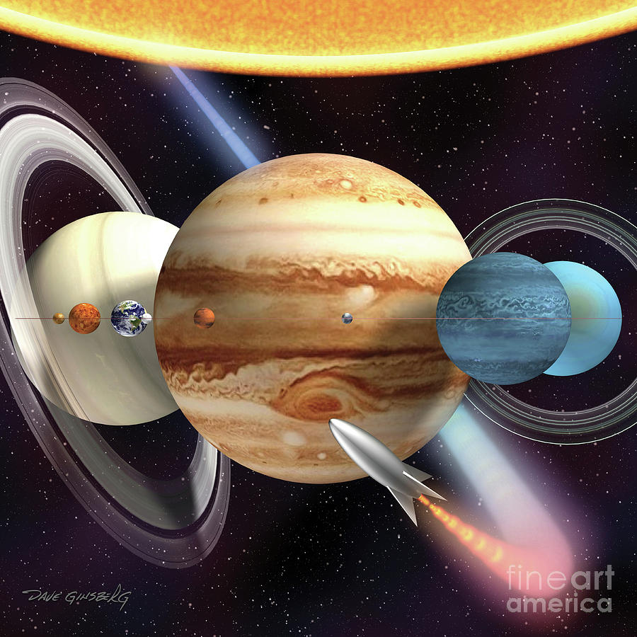 Space Digital Art - Planets by Dave Ginsberg