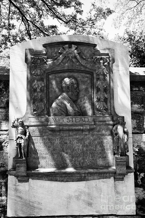 plaque to w.t. stead at engineers gate central park New York City USA Photograph by Joe Fox
