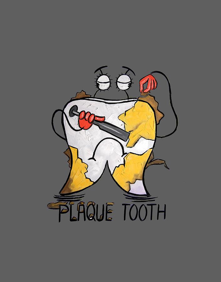 Plaque Tooth T-shirt Painting by Anthony Falbo