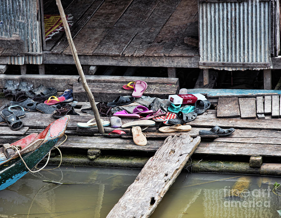 Plastic Sandals Typical Among Minority Poverty Cambodia  Photograph by Chuck Kuhn