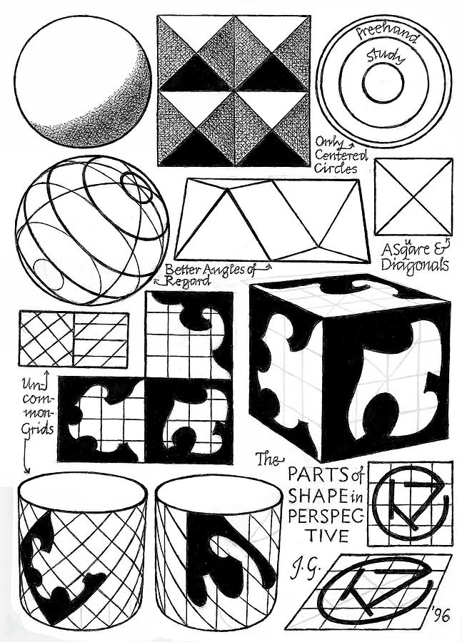 Plate 41 - The Parts of Shape in Perspective Drawing by Johannes VON ...