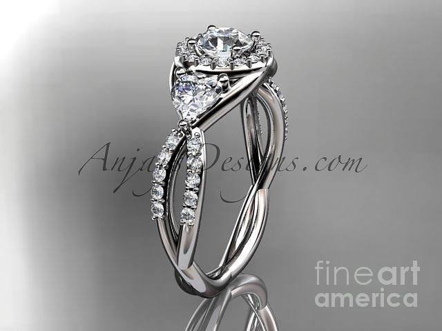 Diamond Engagement Ring Jewelry - Platinum diamond engagement ring ADLR321 by AnjaysDesigns com