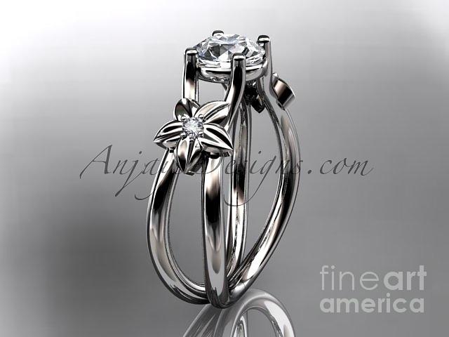 Diamond Engagement Ring Jewelry - platinum diamond floral wedding ring engagement ring ADLR130 by AnjaysDesigns com