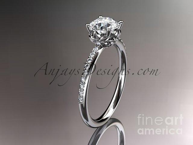 Diamond Engagement Ring Jewelry - platinum diamond floral wedding ring engagement ringADLR92 by AnjaysDesigns com
