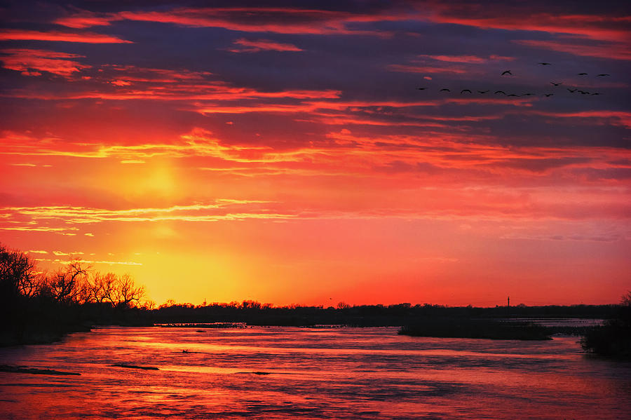 Platte River Sunset Photograph by Sylvia J Zarco