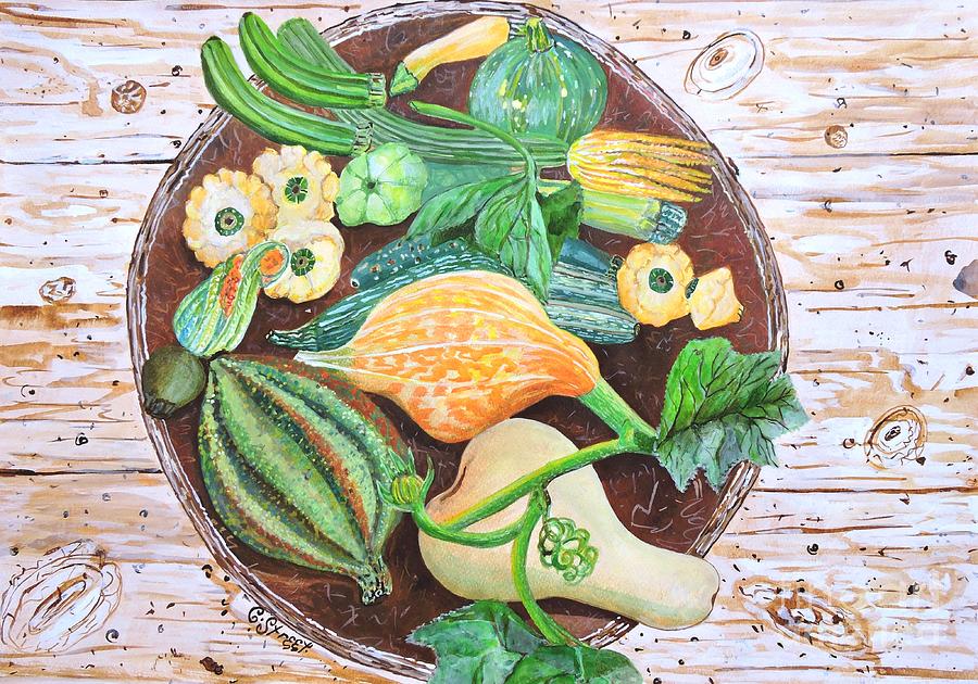 Platter Of Gourds Painting