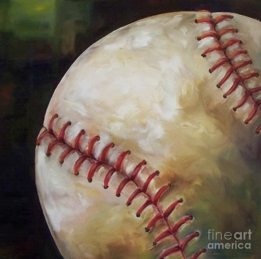 Baseball Painting - Play Ball by Kristine Kainer