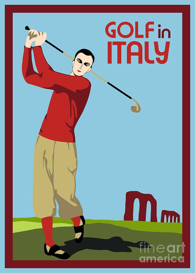 Play golf in Italy Digital Art by Heidi De Leeuw