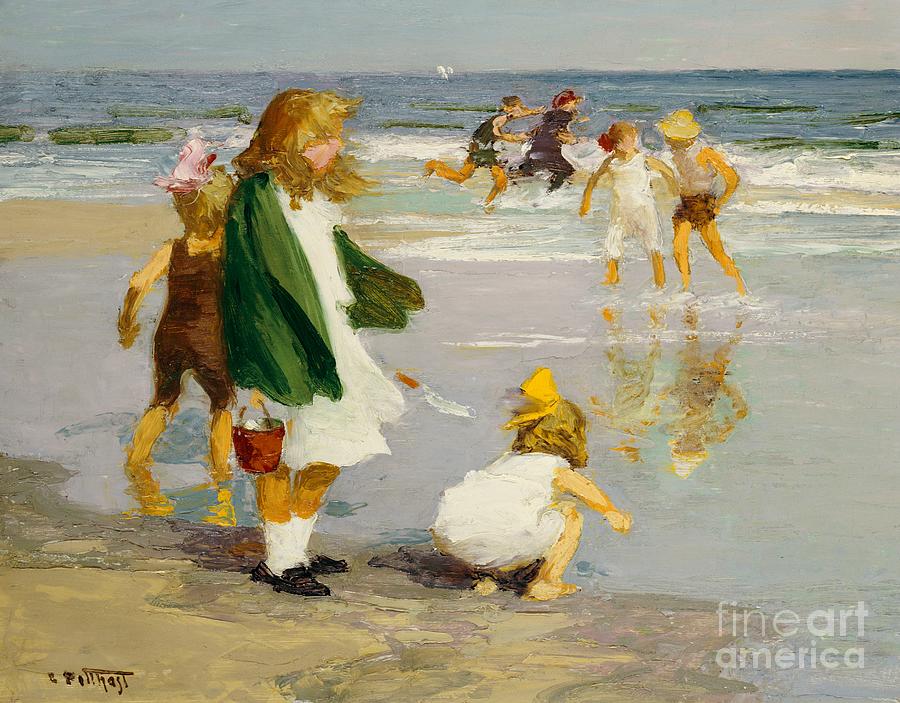Beach Painting - Play in the Surf by Edward Henry Potthast