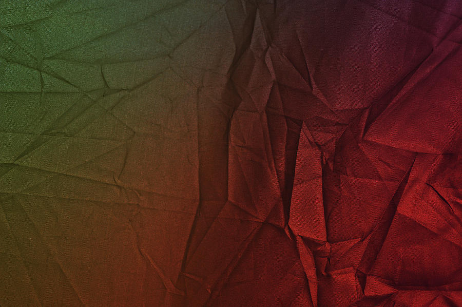 Play of Hues. Dark Olive Green and Firebrick Red. Textured Abstract Photograph by Jenny Rainbow