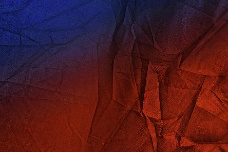 Play Of Hues. Medum Blue And Orange Red. Textured Abstract Photograph